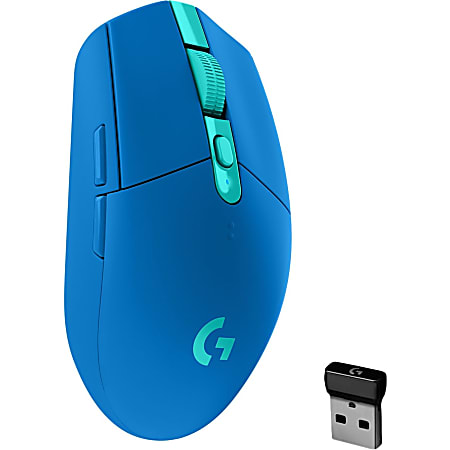 Logitech G305 LIGHTSPEED Wireless Gaming Mouse Travel Mouse Optical Wireless Radio Frequency 2.40 GHz Blue 12000 dpi 6 Buttons Office Depot