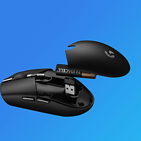Logitech G305 LIGHTSPEED Wireless Gaming Mouse Travel Mouse Optical Wireless Radio Frequency 2.40 GHz Blue 12000 dpi 6 Buttons Office Depot