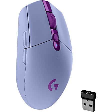 Logitech G305 LIGHTSPEED Wireless Gaming Mouse Travel Mouse Optical Wireless Radio Frequency 2.40 GHz Lilac 12000 dpi 6 Buttons ODP Business Solutions