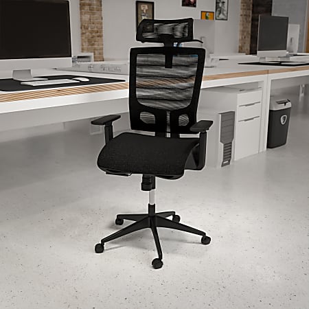 BestOffice Black Contemporary Ergonomic Adjustable Height Swivel Mesh  Executive Chair