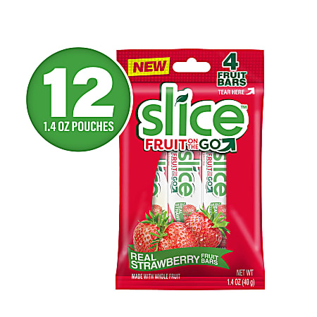 Slice Fruit On The Go Strawberry Fruit Bars 1.4 Oz Pack Of