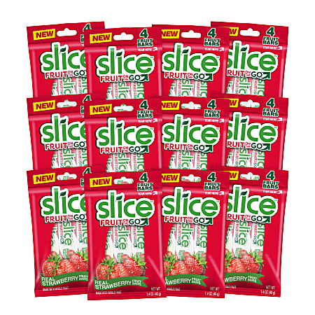 Slice Fruit On The Go Strawberry Fruit Bars 1.4 Oz Pack Of