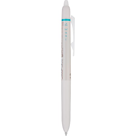 Pilot FriXion Waai Retractable Erasable Gel Ink Pen, Extra Fine Point, 0.5mm, Beige Barrel, Aqua Blue Ink, Single Pen