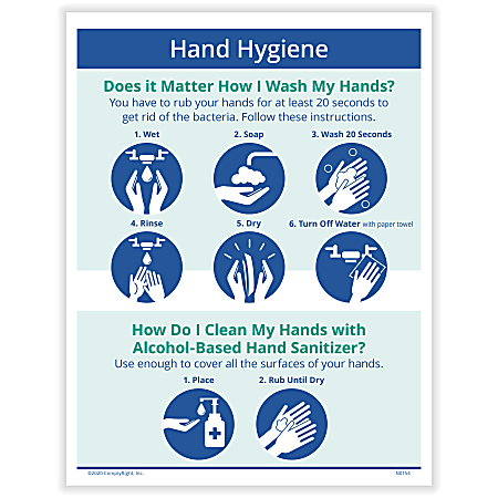 ComplyRight™ Corona Virus And Health Safety Posters, HAnd Hygiene Instructions, English, 10" x 14", Set Of 3 Posters