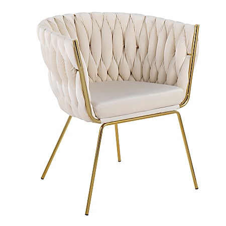 LumiSource Renee Contemporary Accent Chair, White/Gold