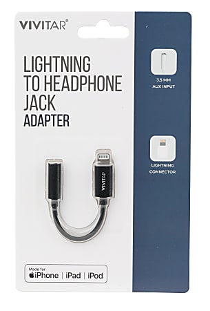 Vivitar Lightning To Headphone Jack Adapter Black NIL2002 BLK STK