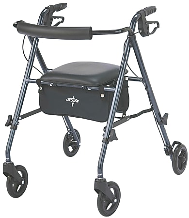 Medline Guardian Ultralight Rollator, 6" Wheels, Smoky Blue