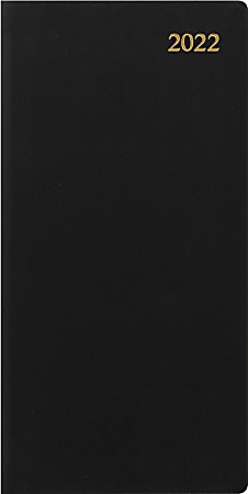 Letts of London Signature Weekly/Monthly Planner, 6-11/16" x 3-1/4", Black, January To December 2022, C38SUBK