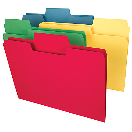 Smead® SuperTab® Heavyweight File Folders, Letter Size, Assorted Colors, Box Of 50