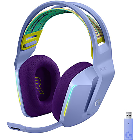 Logitech G733 Lightspeed Wireless RGB Gaming Headset - Stereo - Wireless - 65.6 ft - 5 Kilo Ohm - 20 Hz to 20 kHz - 981000889