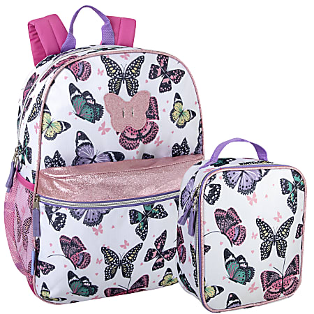 Delias Butterfly Backpack With Lunch Bag, Multicolor