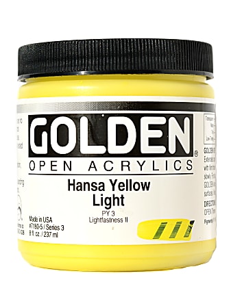 Golden OPEN Acrylic Paint 5 Oz Tube Hansa Yellow Medium - Office Depot