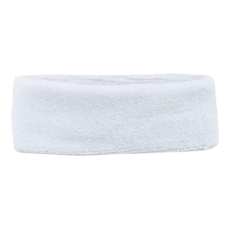 Ergodyne Chill-Its 6550 Head Sweatbands, White, Pack Of 24 Headbands