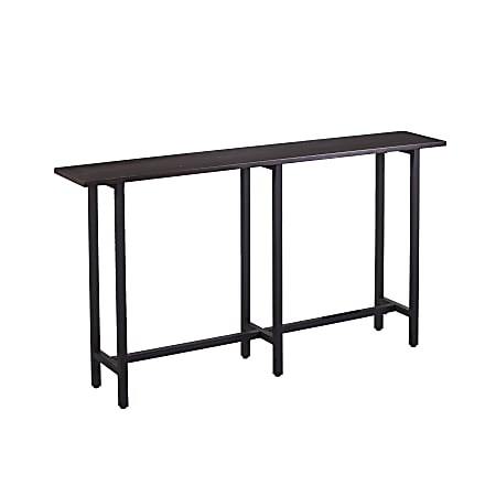 SEI Furniture Hendry Console Table, 30"H x 54"W x 10"D, Espresso/Matte Black