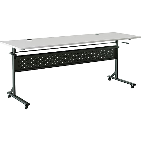 Lorell® Shift 2.0 Flip & Nesting Mobile Table, 29-1/2”H x 72”W x 24”D, Gray/Black
