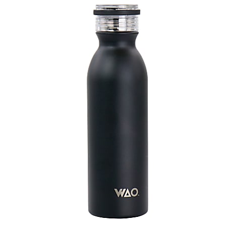 Gibson WAO Stainless-Steel Insulated Thermal Bottle With Lid, 20 Oz, Matte Black