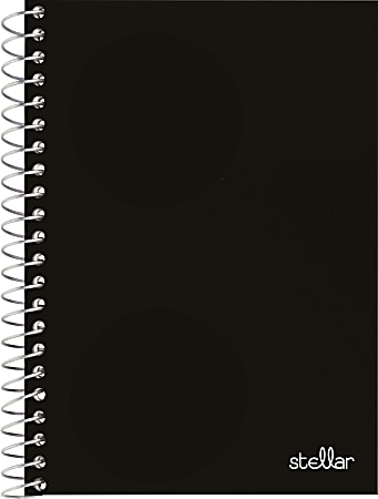 Office Depot® Brand Stellar Poly Notebook, 4-1/2" x 7", 1 Subject, College Ruled, 100 Sheets, Black