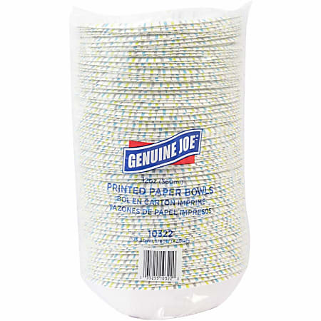 Genuine Joe 12 oz Paper Bowls - 125 / Pack - Disposable - Multi - 4 / Carton Genuine Joe 12 oz Paper Bowls - 125 / Pack - Disposable - Multi - 4 / Carton