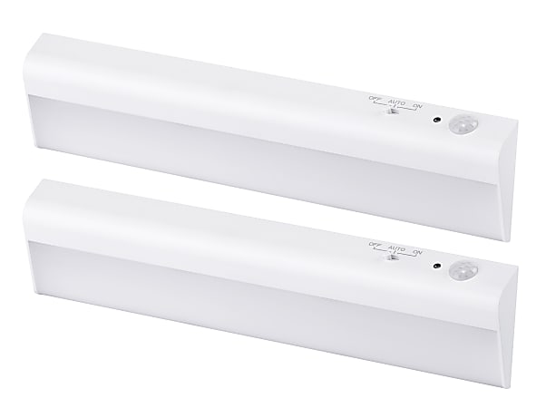 BLACK+DECKER PureOptics Battery-Operated Under Cabinet Light Bars, White, Pack Of 2 Light Bars