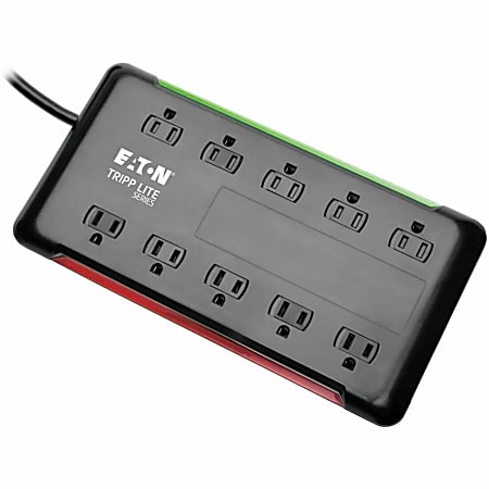 Tripp Lite 10-Outlet Surge Protector Power Strip 6ft Cord 2880 Joules Black - Surge protector - 15 A - TLP1006B