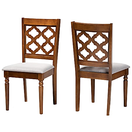 Baxton Studio Ramiro Dining Chairs, Gray/Walnut Brown, Set Of 2 Dining Chairs