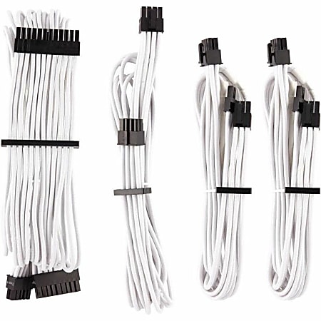 Corsair Premium Individually Sleeved PSU Cables Starter Kit Type 4 Gen 4 - White - For Power Supply - White - 4