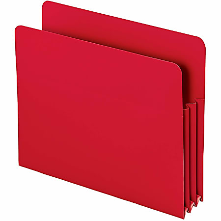 Smead® Poly Expanding File Pockets, Letter Size, 3 1/2" Expansion, Red, Pack Of 4