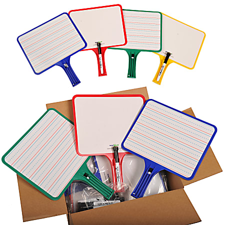 Kleenslate Dry Erase Paddles 24pk Rectangular Classroom Set
