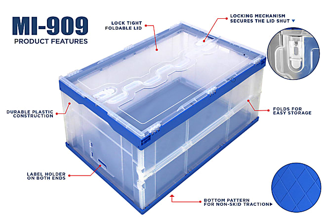 Clever Crates 47.5 qt. Collapsible Storage Box in Royal Blue 8031165-703 -  The Home Depot