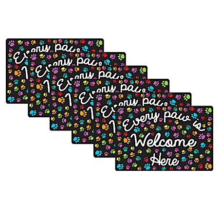 Ashley Smart Poly Computer Mouse Pad, 8" x 10", Every Paw Is Welcome Here, Pack Of 6 Mouse Pads