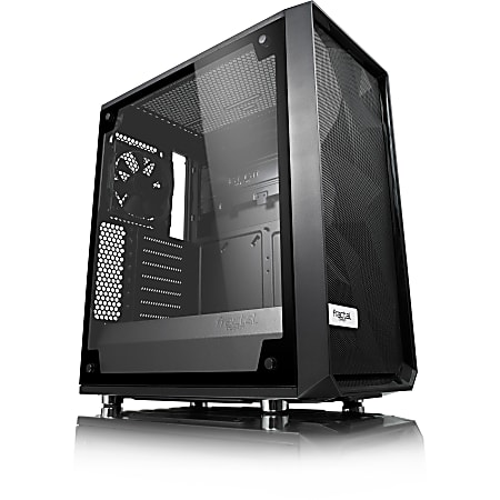 Fractal Design Meshify C-TG Computer Case - Mid-tower - Black - Tempered Glass, Steel, Rubber - 5x Bay - FDCAMESHCBKOTGL