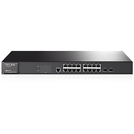 TP-LINK TL-SG3216 16-port Pure-Gigabit L2 Managed Switch, 16 10/100/1000Mbps ports , 2 combo SFP slots