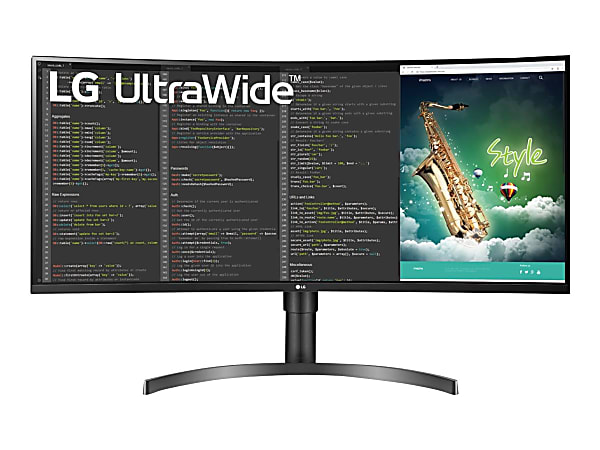 LG 35BN75C-B - LED monitor - curved - 35" - 3440 x 1440 UWQHD @ 100 Hz - VA - 300 cd/m² - 2500:1 - HDR10 - 5 ms - 2xHDMI, DisplayPort, USB-C - speakers - black texture