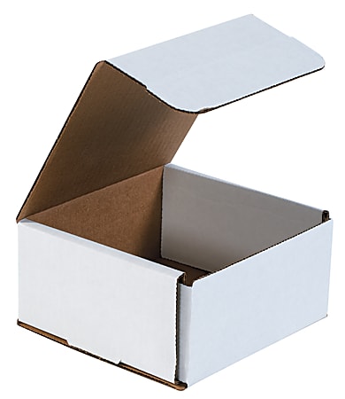 Partners Brand White Corrugated Mailers, 6" x 6" x 3", Pack Of 50