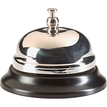 Sparco Nickel-Plated Chromed Steel Call Bell, Silver/Black