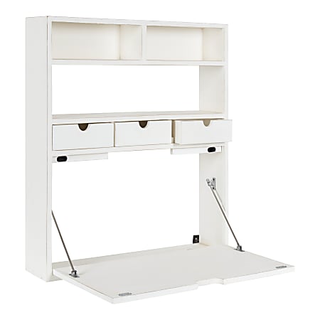 Kate and Laurel Georgie 26”W Floating Student Desk, 30”H x 26”W x 6”D, White