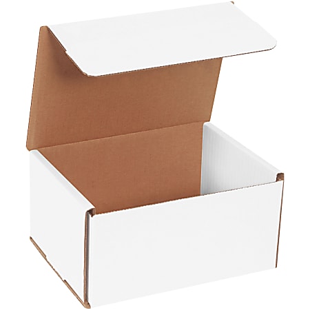 Partners Brand White Corrugated Mailers, 8" x 6" x 4", Pack Of 50