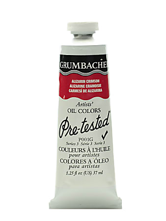 Grumbacher P001 Pre-Tested Artists' Oil Colors, 1.25 Oz, Alizarin Crimson, Pack Of 2