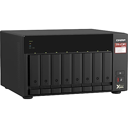 QNAP TS-873A-8G NAS Storage System - AMD Ryzen V1500B Quad-core 2.20 GHz - 8 x HDD Supported - 0 x HDD Installed - 8 x SSD Supported - 0 x SSD Installed - 8 GB RAM DDR4 SDRAM - Serial ATA/600 Controller - 8 x Total Bays