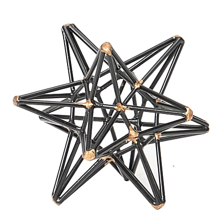 Anji Mountain Small Star, 4"H x 4"W x 4”D, Black