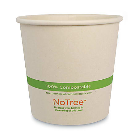 World Centric® No Tree™ Paper Bowls, 24 Oz, 4-1/2"H x 4-7/16" Diameter, Natural, Carton Of 500 Bowls