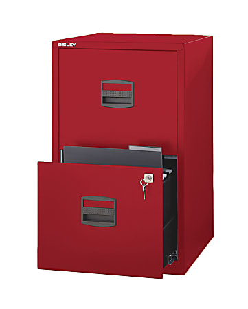 2 Drawer Under Desk File Cabinet Red