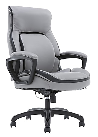 Shaquille O'Neal™ Amphion Ergonomic Bonded Leather High-Back Executive Chair, Gray