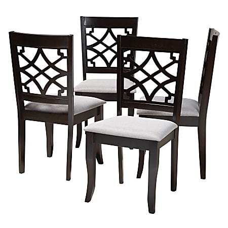 Baxton Studio 9728 Dining Chairs, Gray, Set Of 4 Chairs