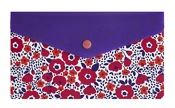 Office Depot® Brand Poly Envelope, Check Size, 5-1/2" x 8-1/2", Floral