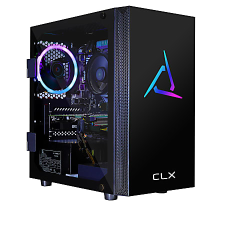 CLX SET TGMSETGXM1600BM Gaming Desktop PC, AMD Ryzen 5, 16GB Memory, 2TB Hard Drive/500GB Solid State Drive, Windows® 10 Home
