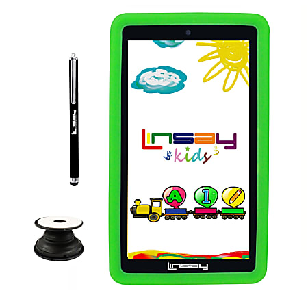 Linsay F7 Tablet, 7" Screen, 2GB Memory, 64GB Storage, Android 13, Kids Green