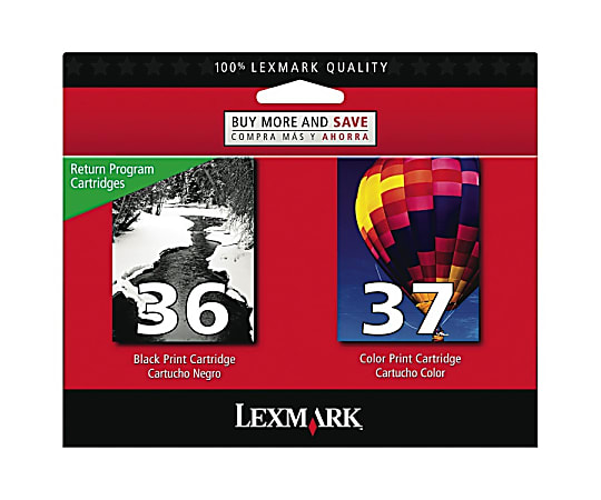 Lexmark™ 36/37 Black And Tri-Color Ink Cartridges, Pack Of 2, 18C2229