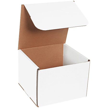 Partners Brand White Corrugated Mailers, 8" x 8" x 6", Pack Of 50