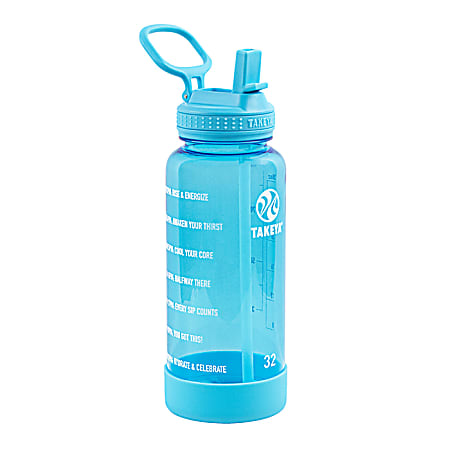 Takeya Tritan™ Motivational Water Bottle, 32 Oz, Breezy Blue